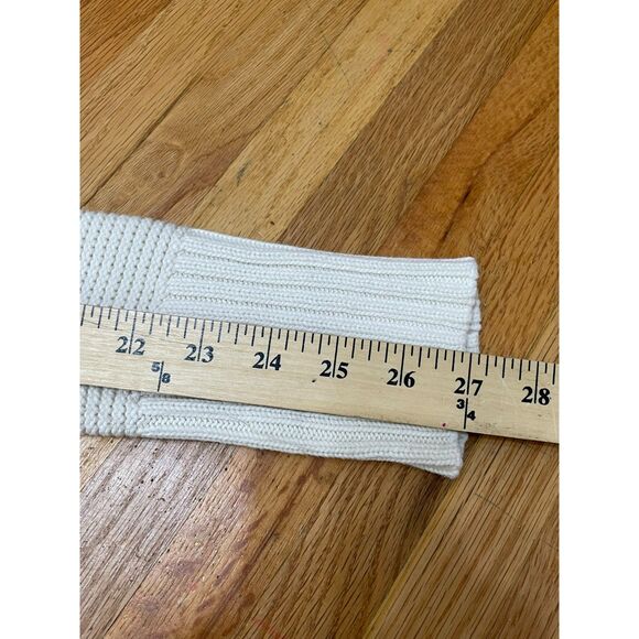 Lauren Ralph Lauren Women's S White Sweater Cotton Pullover Textured Knit Toggle - Picture 9 of 11